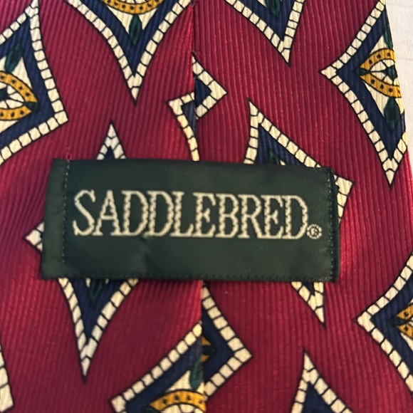 SADDLEBRED Silk Red Tie 55” - Picture 3 of 5